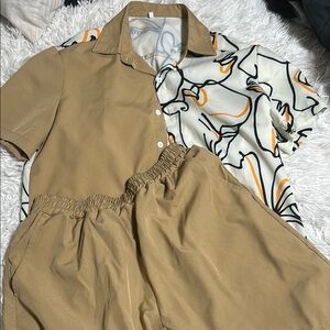 Stylish Two-Piece Set with Abstract Print